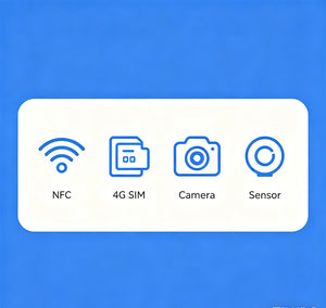 Hardware customization features (NFC, 4G SIM, 5MP front camera) service – not sold separately.