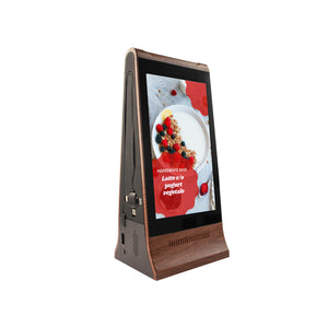 FYD-868 Tabletop Digital Signage Display with Dual-Screen ( Wood Grain)