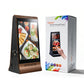 Double Side Screen  Digital Signage Display with 23200mAH Battery for Tabletop Wood Grain (868PX)