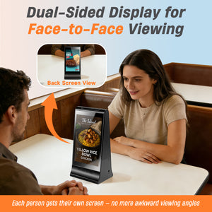 Double Side Screen  Digital Signage Display with 23200mAH Battery for Tabletop Black (868PX)