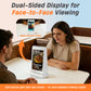 Double Side Screen  Digital Signage Display with 23200mAH Battery for Tabletop White (868PX)