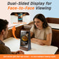 Double Side Screen  Digital Signage Display with 23200mAH Battery for Tabletop Wood Grain (868PX)
