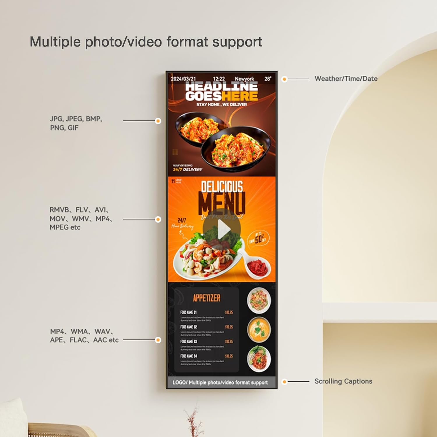 WeADS 49.5inch Ultra-Wide Digital Signage Display