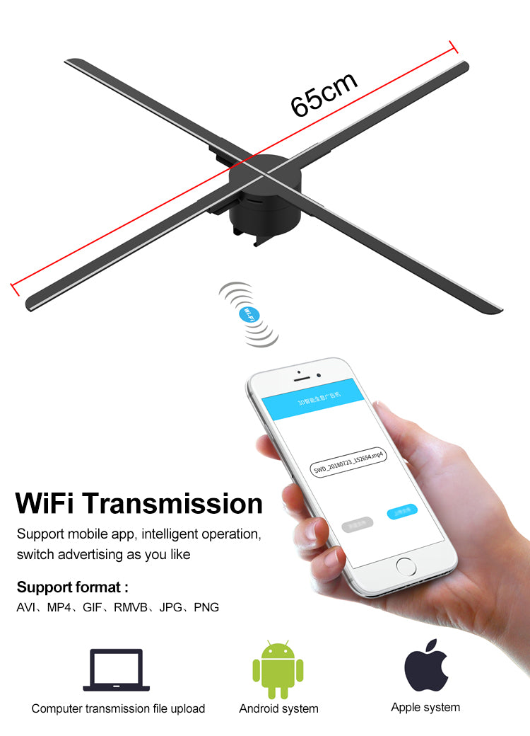 WeADS 3D Hologram for Store Display Events Exhibition Wall Mount