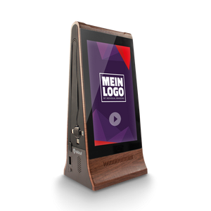 Double Side Screen  Digital Signage Display with 23200mAH Battery for Tabletop Wood Grain (868PX)