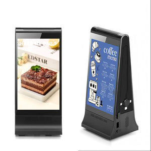 Double Side Screen  Digital Signage Display with 23200mAH Battery for Tabletop Black (868PX)